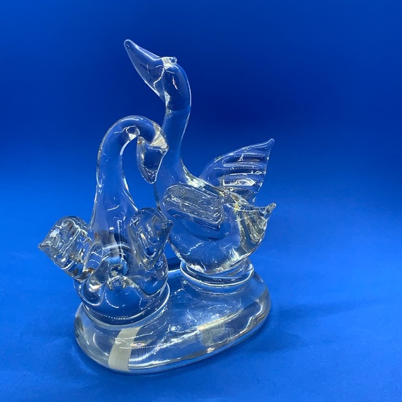 Crystal Glass Double Swans Paperweight Paradies - Picture 6 of 12